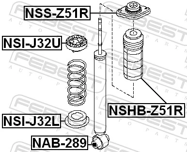 NSHBZ51R Febest Пыльник заднего амортизатора