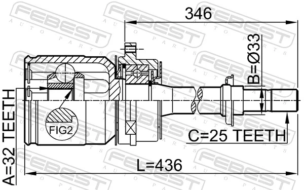 0211SR20RH Febest Граната внутренняя передняя правая