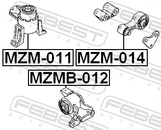 MZMB012 Febest Подушка (опора) двигателя, левая