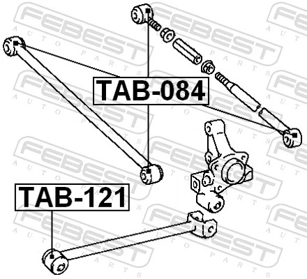 TAB121 Febest Сайлентблоки продольных рычагов передней подвески