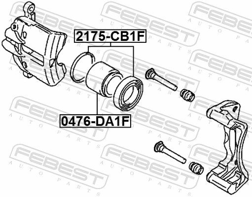 2175CB1F Febest Ремкомплект суппорта тормозного, переднего