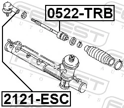 2121ESC Febest Наружный наконечник рулевой тяги