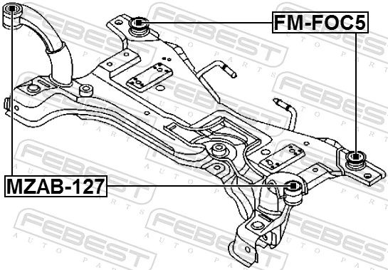 MZAB127 Febest Сайлентблоки передней балки
