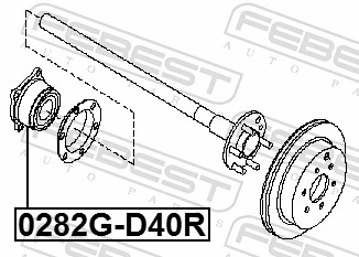 0282GD40R Febest Подшипник полуоси заднего моста внутренний