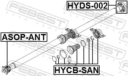 HYDS002 Febest Муфта кардана эластичная задняя