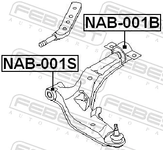 NAB001B Febest Сайлентблок нижнего переднего рычага