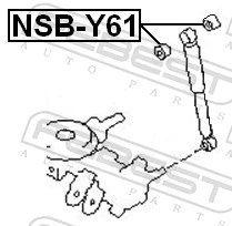 NSBY61 Febest втулка крепления заднего амортизатора