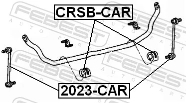 CRSBCAR Febest Разрезная втулка стабилизатора
