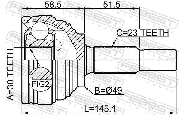 Junta homocinética externa dianteira para Renault LOGAN I LS
