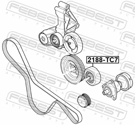 2188TC7 Febest Ролик приводного ремня, паразитный
