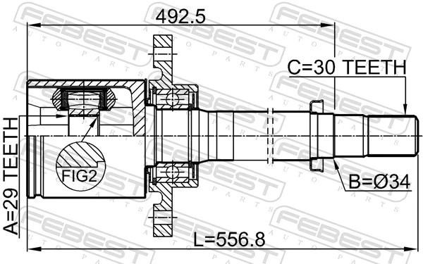 0211T31ATRH Febest Граната внутренняя передняя правая