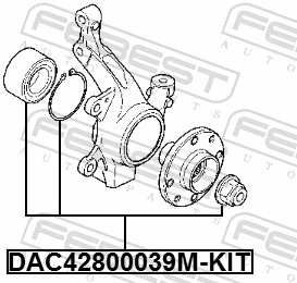 DAC42800039MKIT Febest Подшипник ступицы передней
