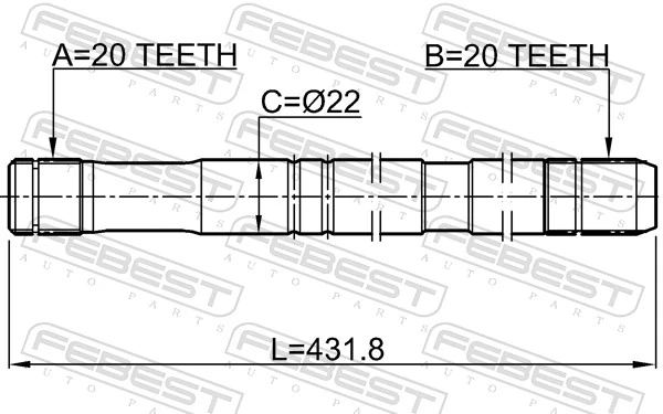 0712RM413LH Febest Полуось передняя левая