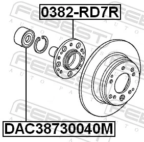 DAC38730040M Febest Подшипник ступицы задней