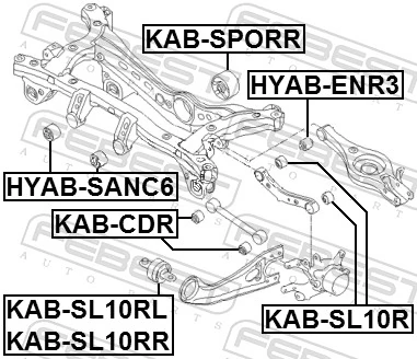 KABSL10RR Febest Сайлентблок задней тяги