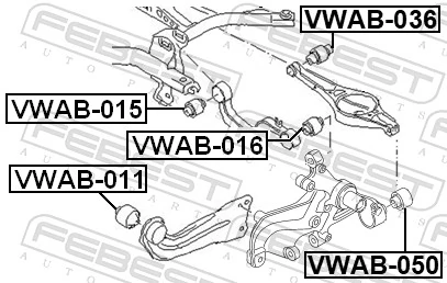 VWAB050 Febest Сайлентблок цапфы
