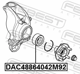 DAC48864042M92 Febest Подшипник ступицы задней