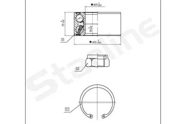 Комплект подшипника ступицы колеса Starline LO03554 цена, от 12.90 USD