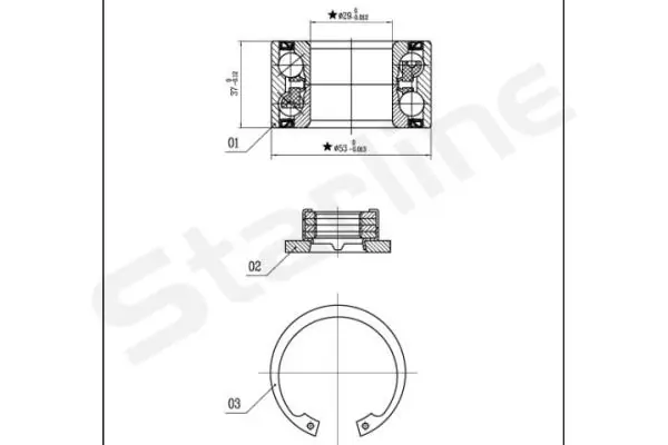 Подшипники задней ступицы Starline LO03532 цена, от 12.41 USD