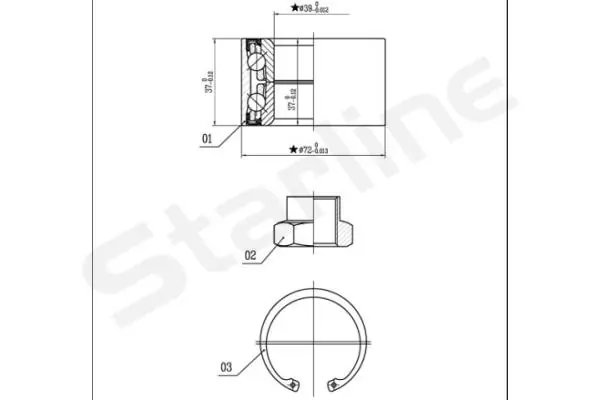 Rolamento de cubo dianteiro Ford Fiesta GFJ