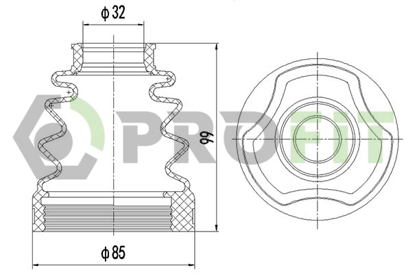 Bota de proteção interna de junta homocinética do semieixo dianteiro Citroen C3 SH