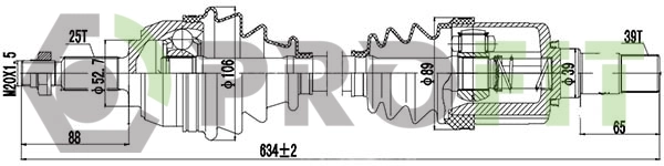 Левая полуось TDS0306 Magneti Marelli