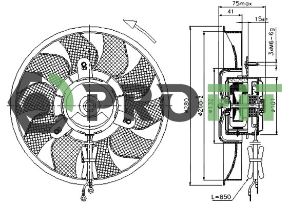 Ventilador elétrico de esfriamento montado (motor + roda de aletas) Audi A6 4A5