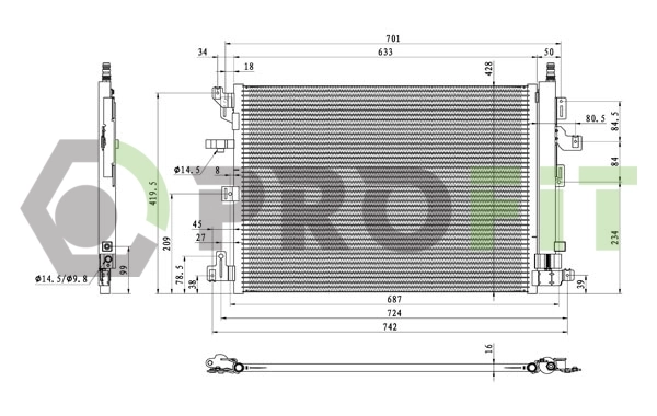 Radiador de aparelho de ar condicionado Volvo XC90 SUV (2002 - 2014) 