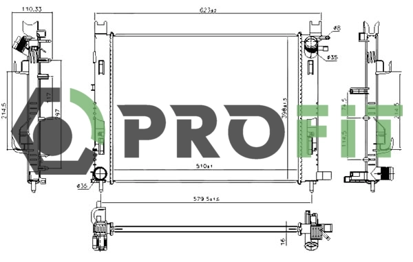 Radiador de esfriamento de motor Renault LOGAN K8