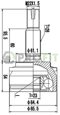 Junta homocinética externa dianteira Toyota Avensis 3 T27