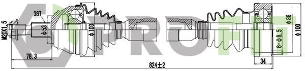 Semieixo (acionador) dianteiro direito Seat Leon 1 1M1