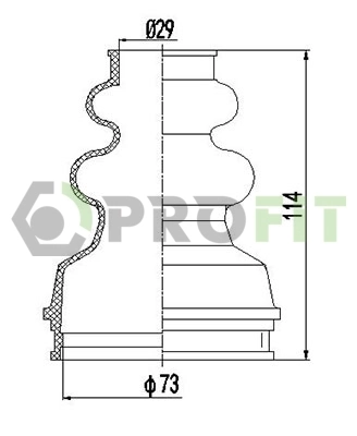 Bota de proteção interna de junta homocinética do semieixo dianteiro para Citroen Jumpy I BS, BT, BY, BZ