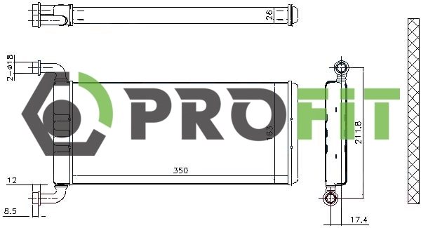 Radiador de forno (de aquecedor) para Mercedes Sprinter II 3-t 906