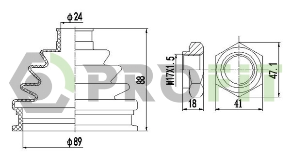 Bota de proteção externa de junta homocinética do semieixo dianteiro BMW 3 E46