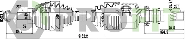 T49218 Polcar Полуось передняя, правая
