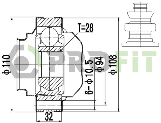 Купить TIJ0055 Magneti Marelli ШРУС внутренний