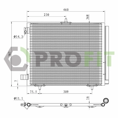  Radiador de aparelho de ar condicionado Citroen C2 hatchback (JM) (2003 - 2008) 