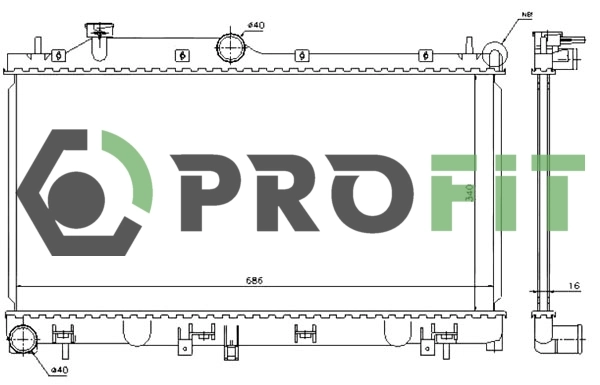Radiador de esfriamento de motor para Subaru Forester III S12, SH