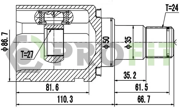 ШРУС внутренний передний левый Тойота Камри VI
