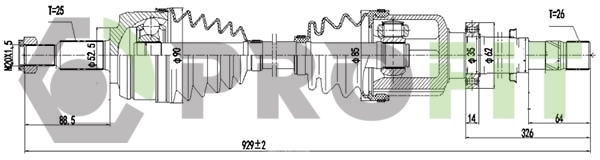 Semieixo (acionador) dianteiro direito Renault (RVI) 7711497448 preço, a partir de 177,02 USD