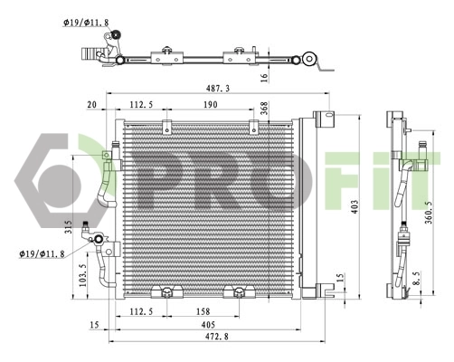 Radiador de aparelho de ar condicionado Opel Astra H L35
