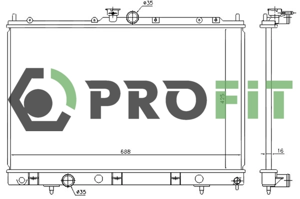 Radiador de esfriamento de motor Mitsubishi Outlander 1 CU