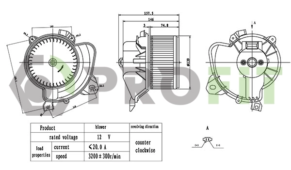 Motor de ventilador de forno (de aquecedor de salão) Fiat Doblo 2 263