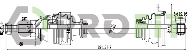  Левая полуось Dacia Logan 1