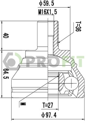 Junta homocinética externa dianteira Volkswagen Passat 3G2, CB2