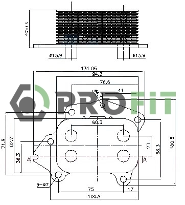 Radiador de óleo (frigorífico), debaixo de filtro para Ford Focus II DA, FFS, DS