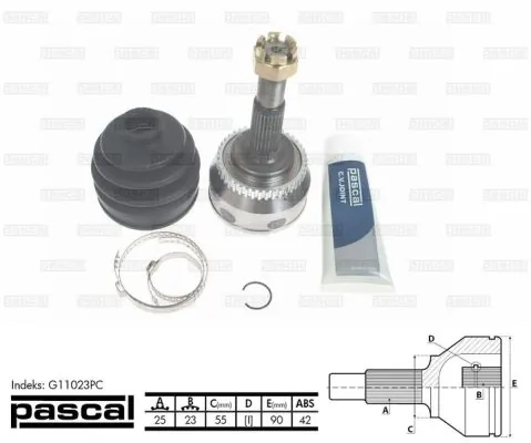 Junta homocinética externa dianteira Nissan Sunny 2 B12
