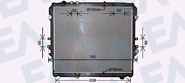 Radiador de esfriamento de motor Toyota Hilux GUN12, GUN13
