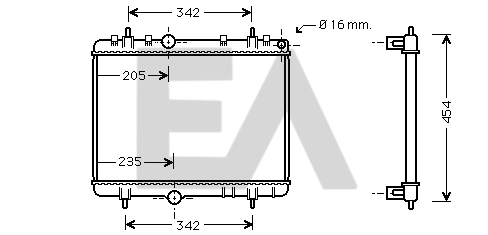 Radiador de esfriamento de motor Citroen C5 3 RD