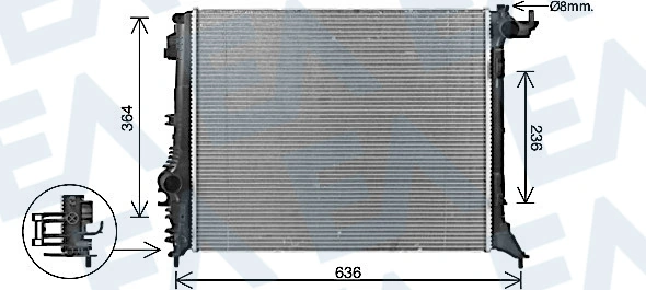 Radiador de esfriamento de motor Renault Megane 4 LV